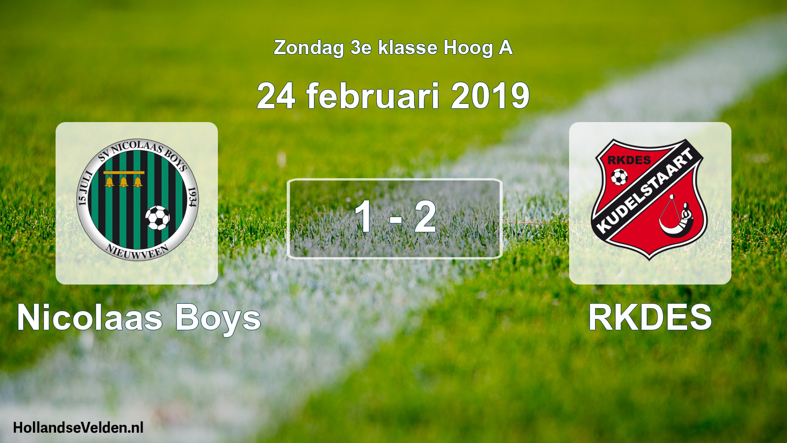 Total number of matches played: Nicolaas Boys - RKDES 1 - 2 (24 February 2019)
