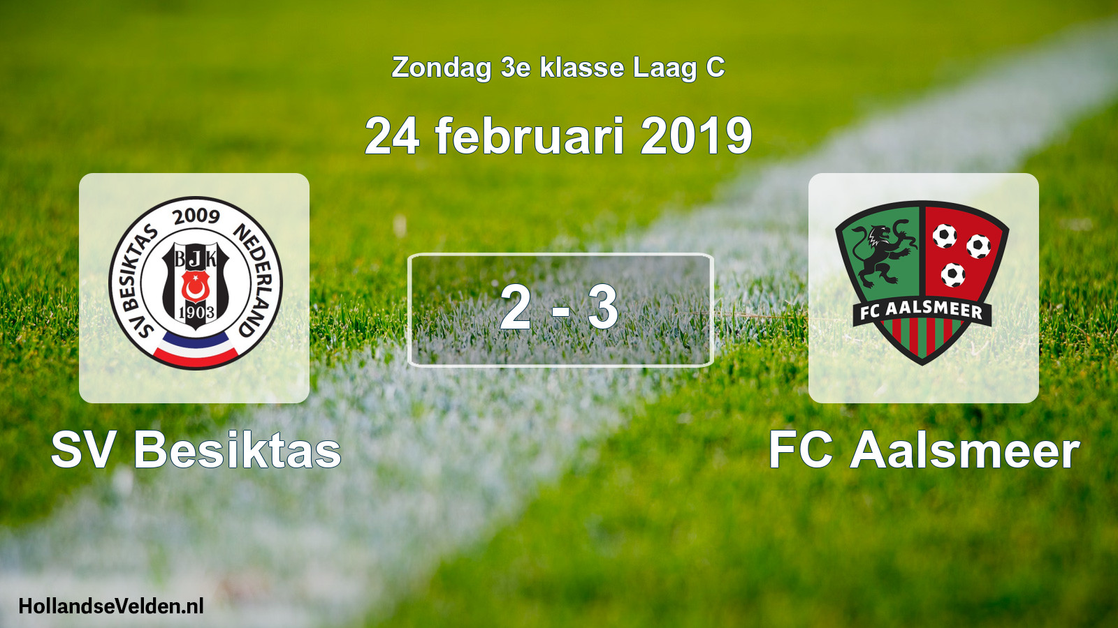 Total number of matches played: SV Besiktas - FC Aalsmeer 2 - 3 (24 February 2019)
