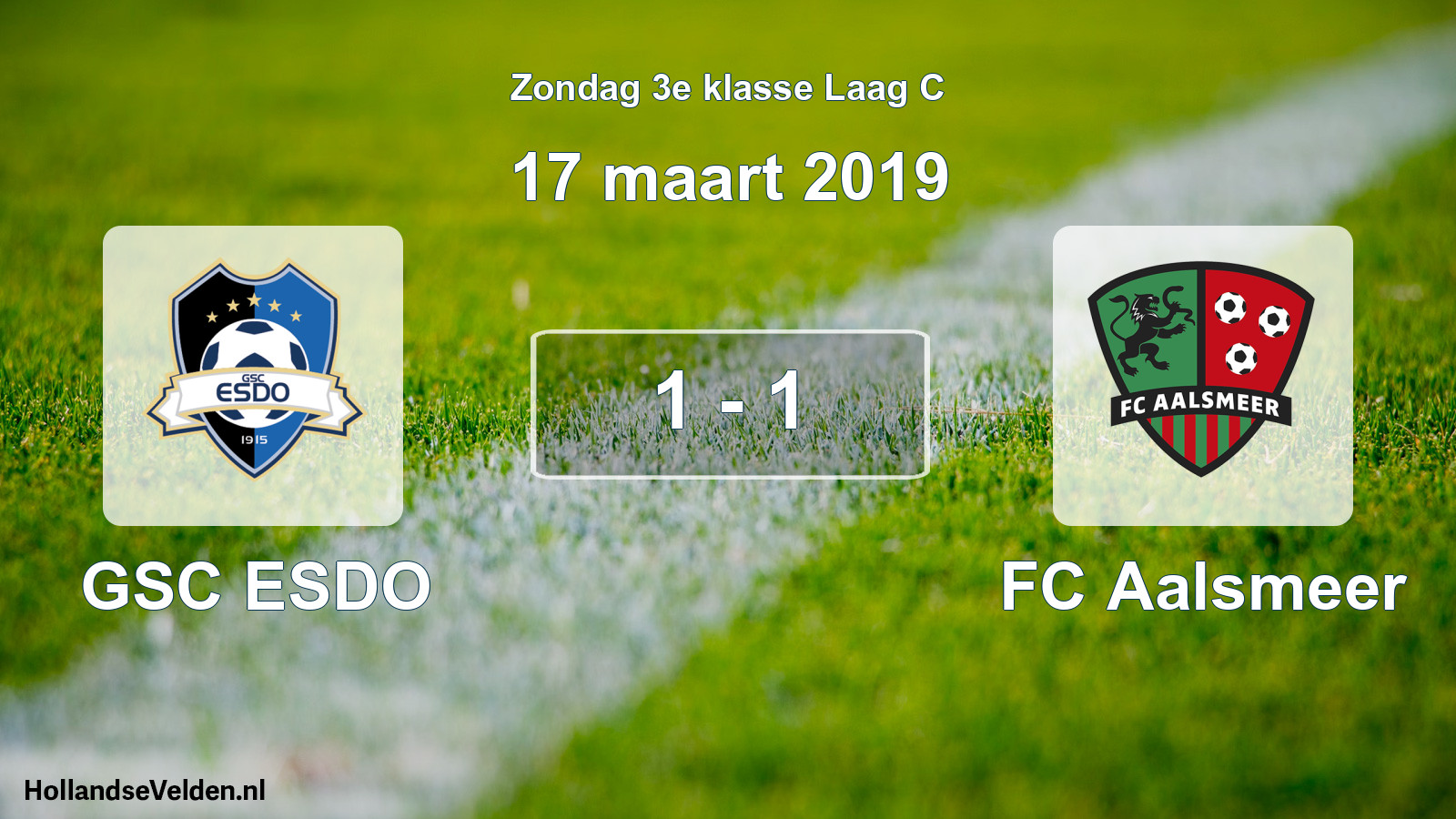 Total number of matches played: GSC ESDO - FC Aalsmeer 1 - 1 (17 March 2019)