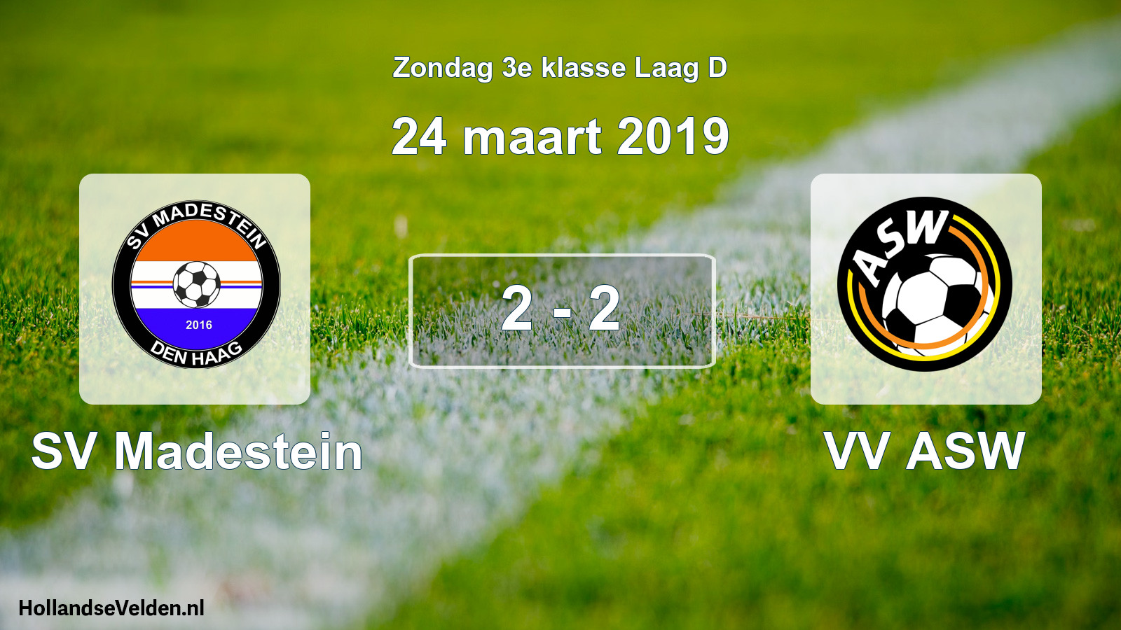 Total number of matches played: SV Madestein - VV ASW 2 - 2 (24 March 2019)