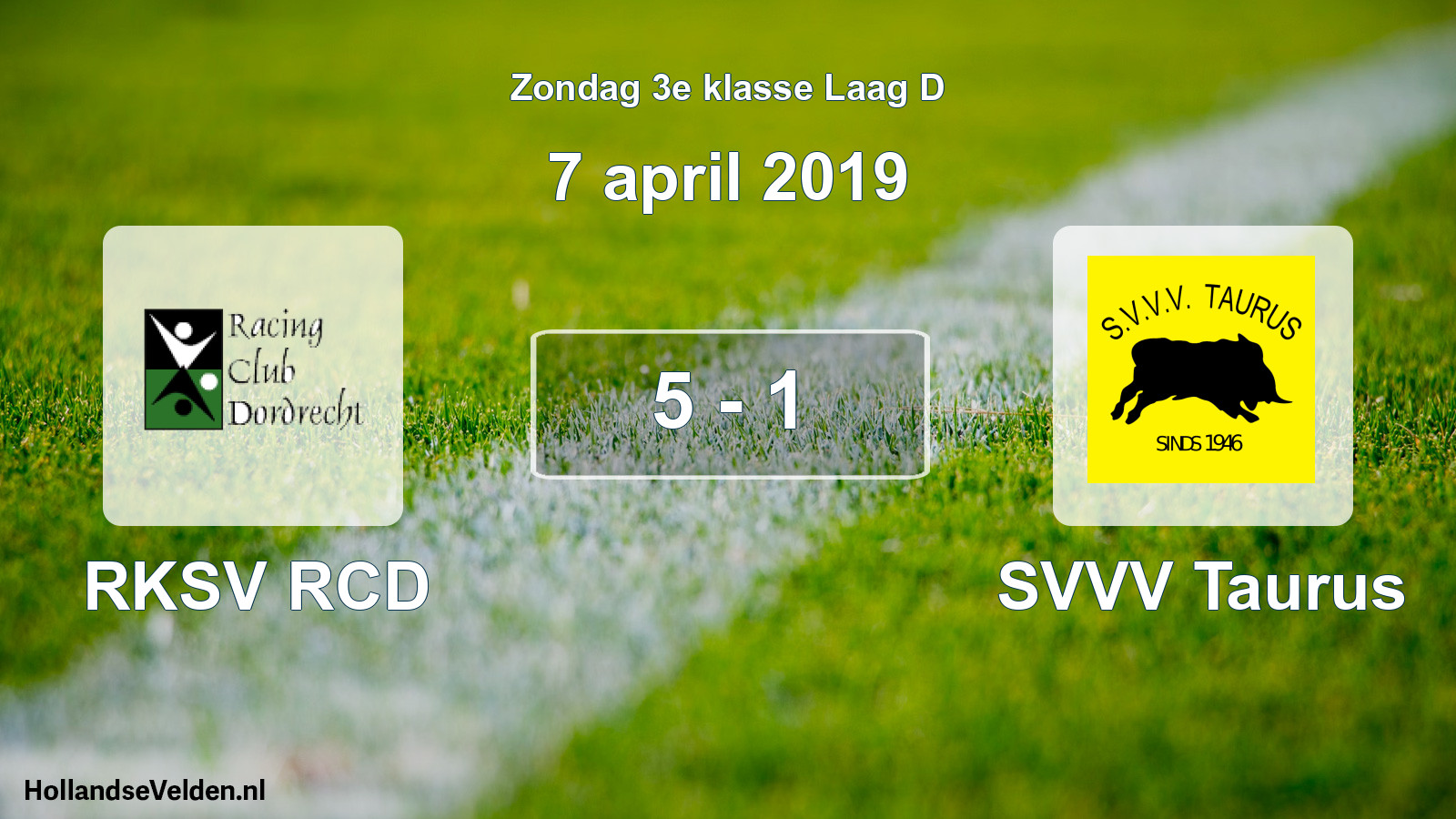 Total number of matches played: RKSV RCD - SVVV Taurus 5 - 1 (7 April 2019)