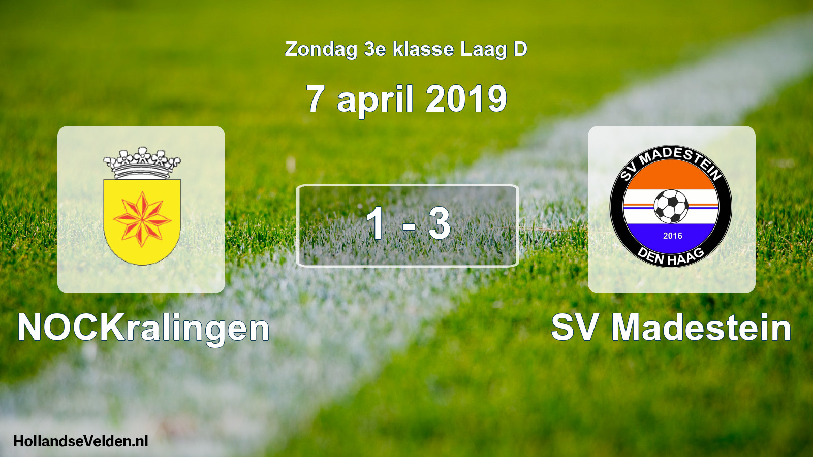 Total number of matches played: NOCKralingen - SV Madestein 1 - 3 (7 April 2019)