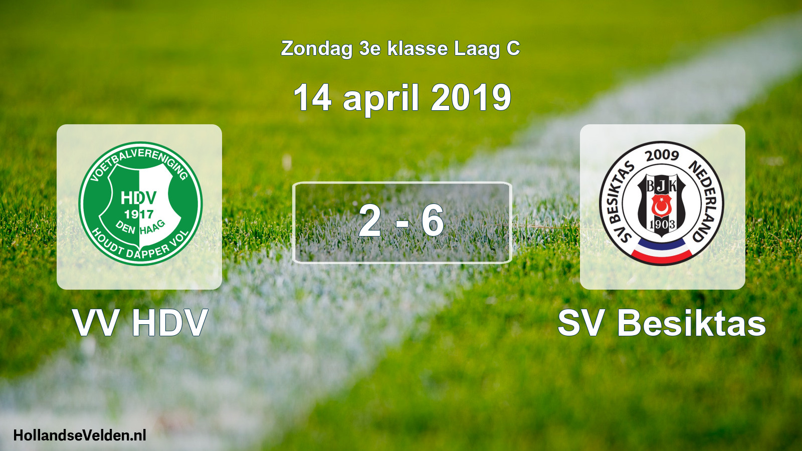 Total number of matches played: VV HDV - SV Besiktas 2 - 6 (14 April 2019)
