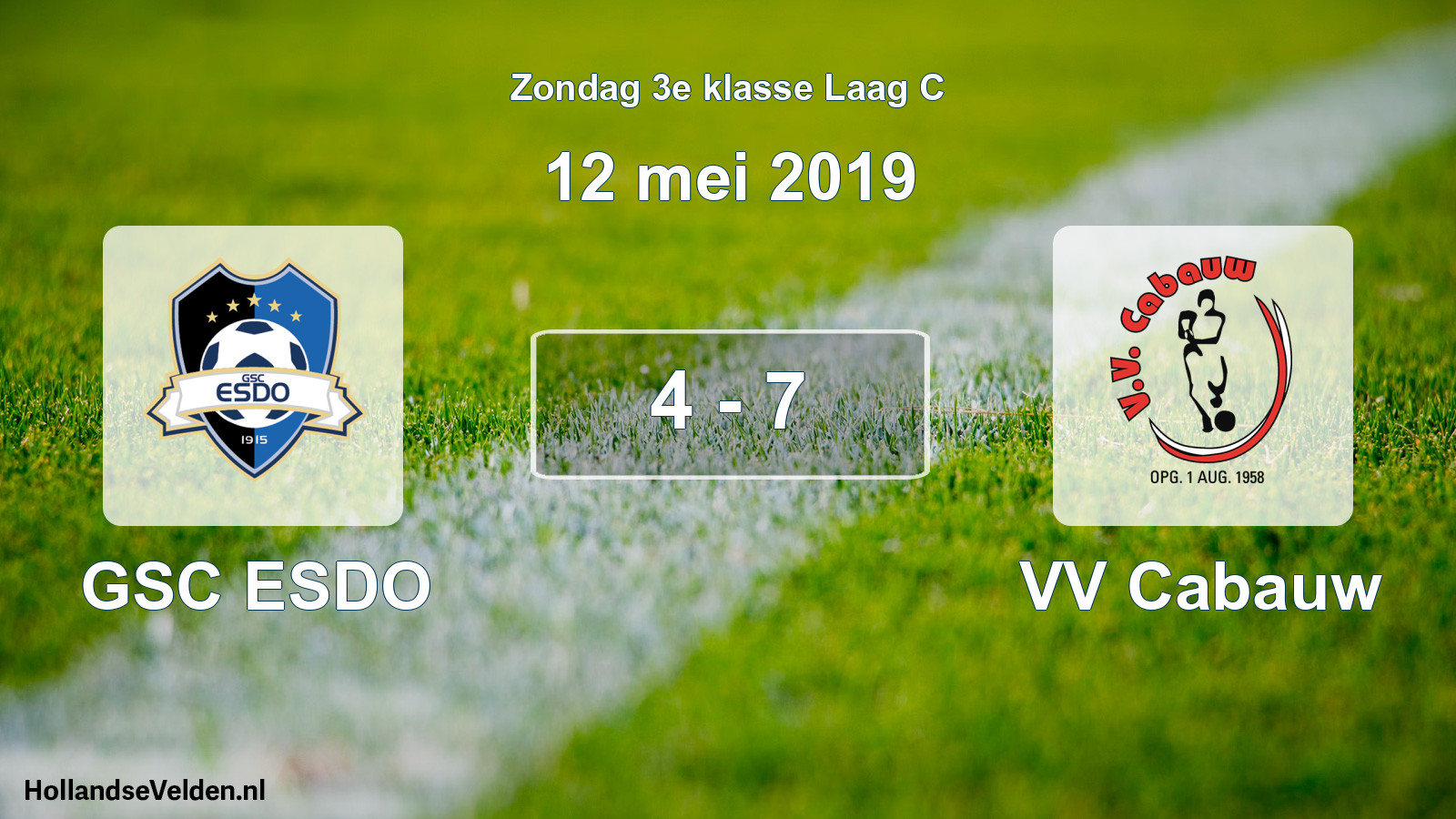 Total number of matches played: GSC ESDO - VV Cabauw 4 - 7 (12 May 2019)