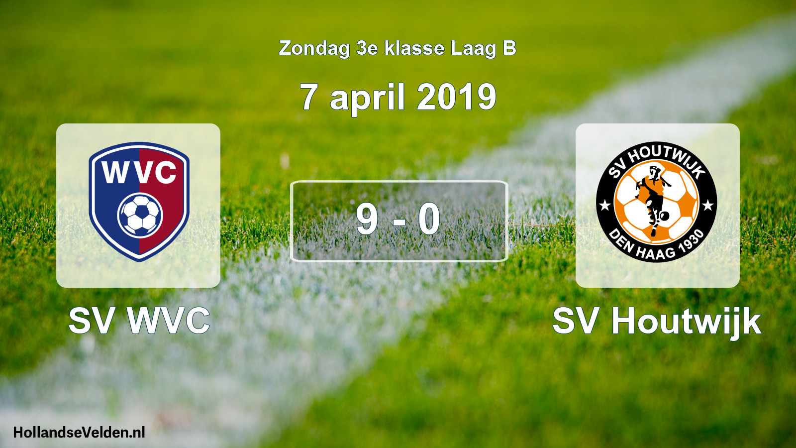 Gespeelde wedstrijd: SV WVC - SV Houtwijk 9 - 0 (7 april 2019)