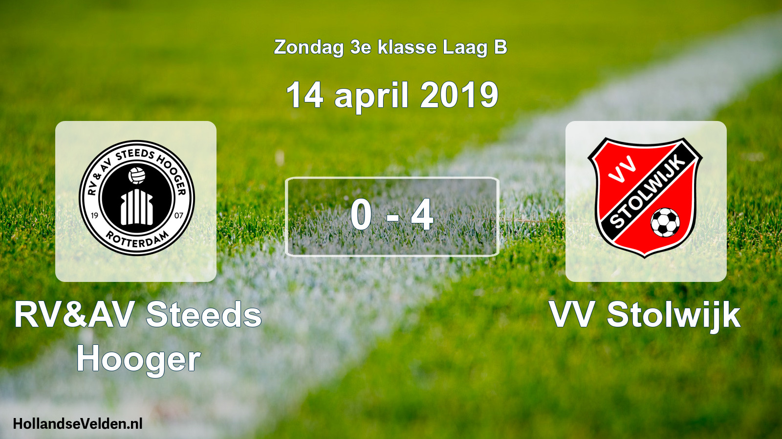 Total number of matches played: RV&AV Steeds Hooger - VV Stolwijk 0 - 4 (14 April 2019)