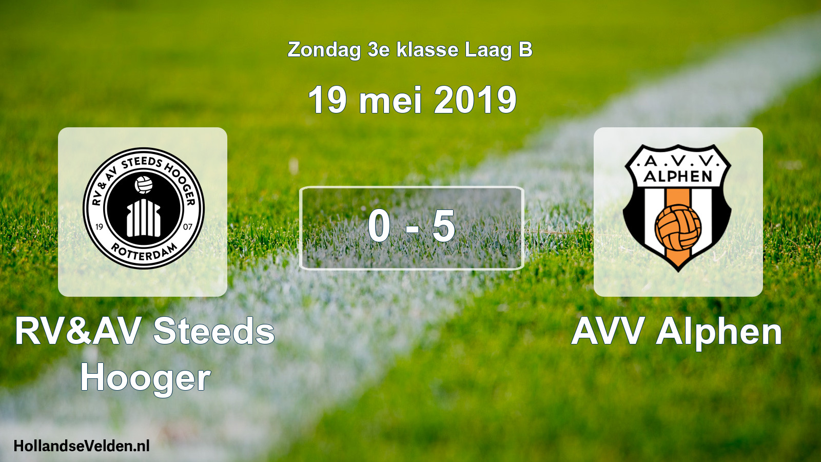 Total number of matches played: RV&AV Steeds Hooger - AVV Alphen 0 - 5 (19 May 2019)