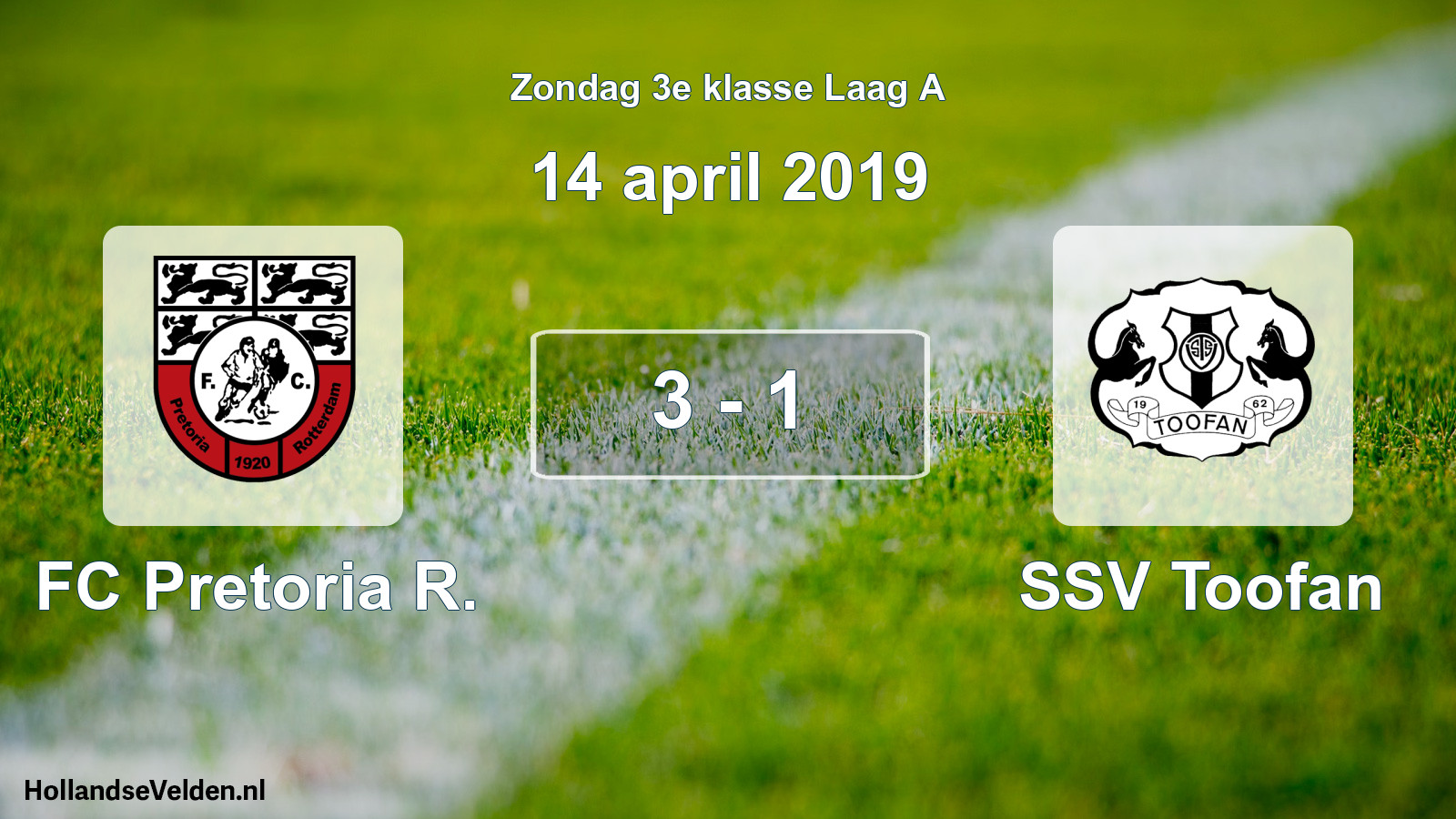 Total number of matches played: FC Pretoria R. - SSV Toofan 3 - 1 (14 April 2019)