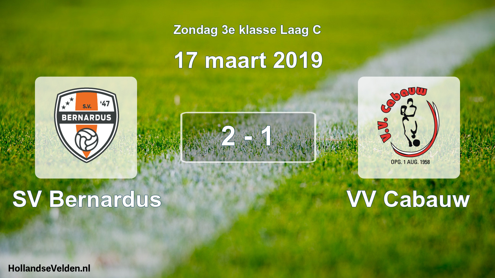 Total number of matches played: SV Bernardus - VV Cabauw 2 - 1 (17 March 2019)