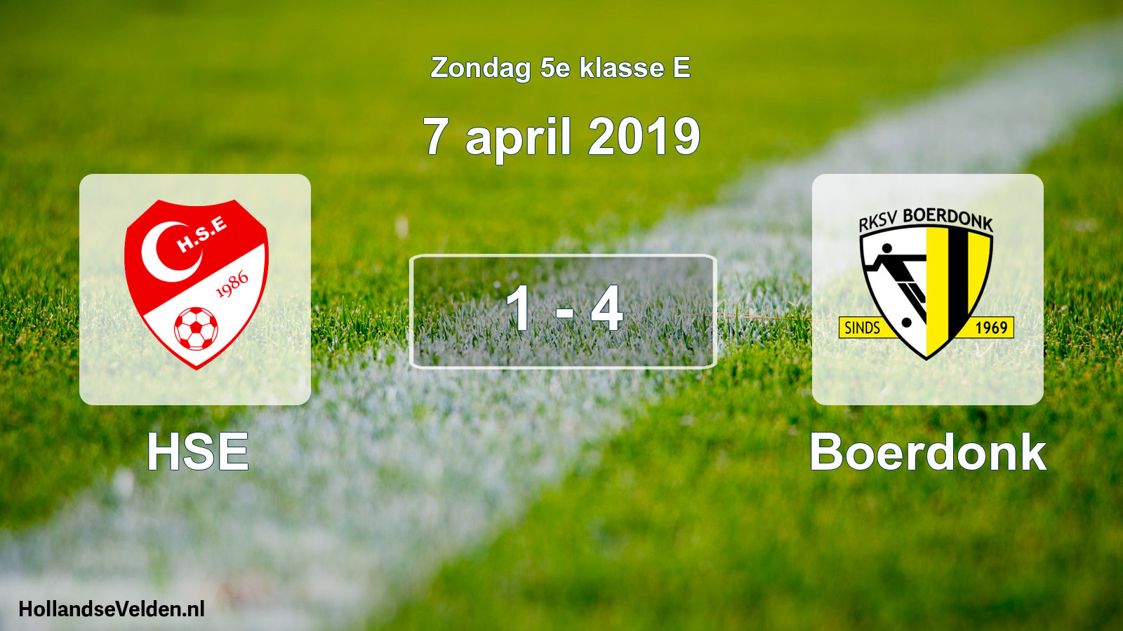 Total number of matches played: HSE - Boerdonk 1 - 4 (7 April 2019)