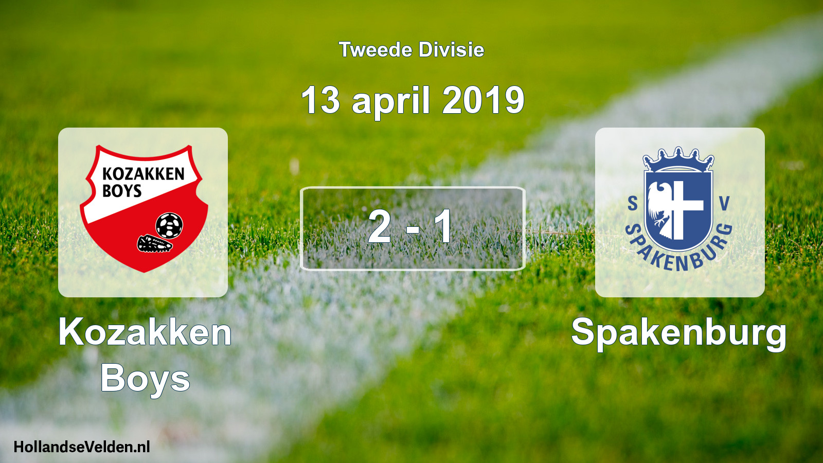 Total number of matches played: Kozakken Boys - Spakenburg 2 - 1 (13 April 2019)
