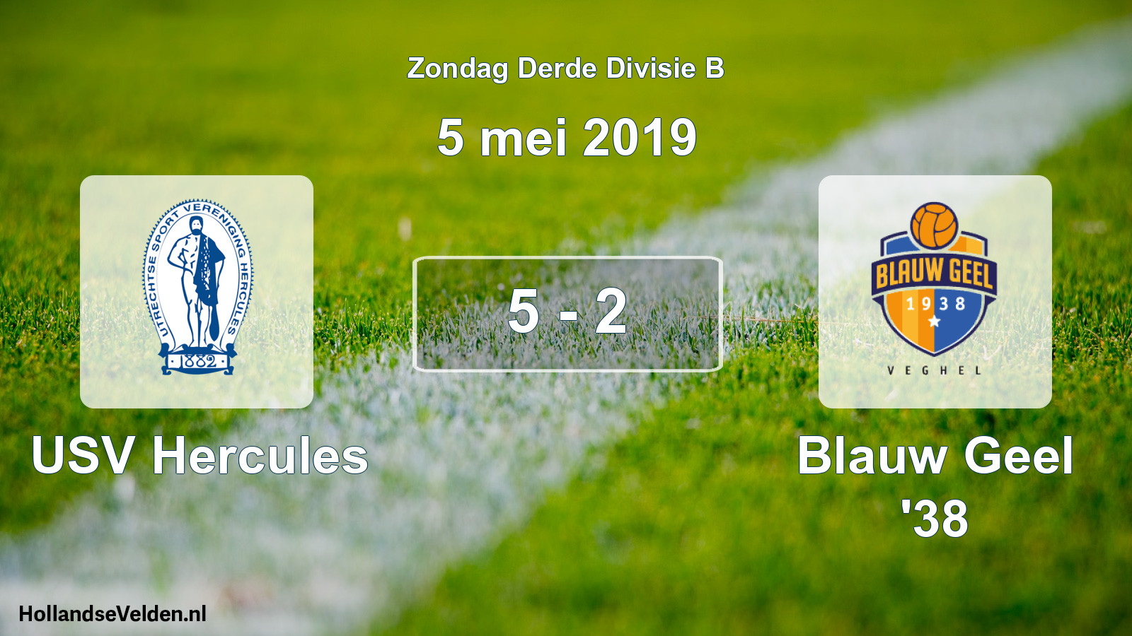 Total number of matches played: USV Hercules - Blauw Geel '38 5 - 2 (5 May 2019)
