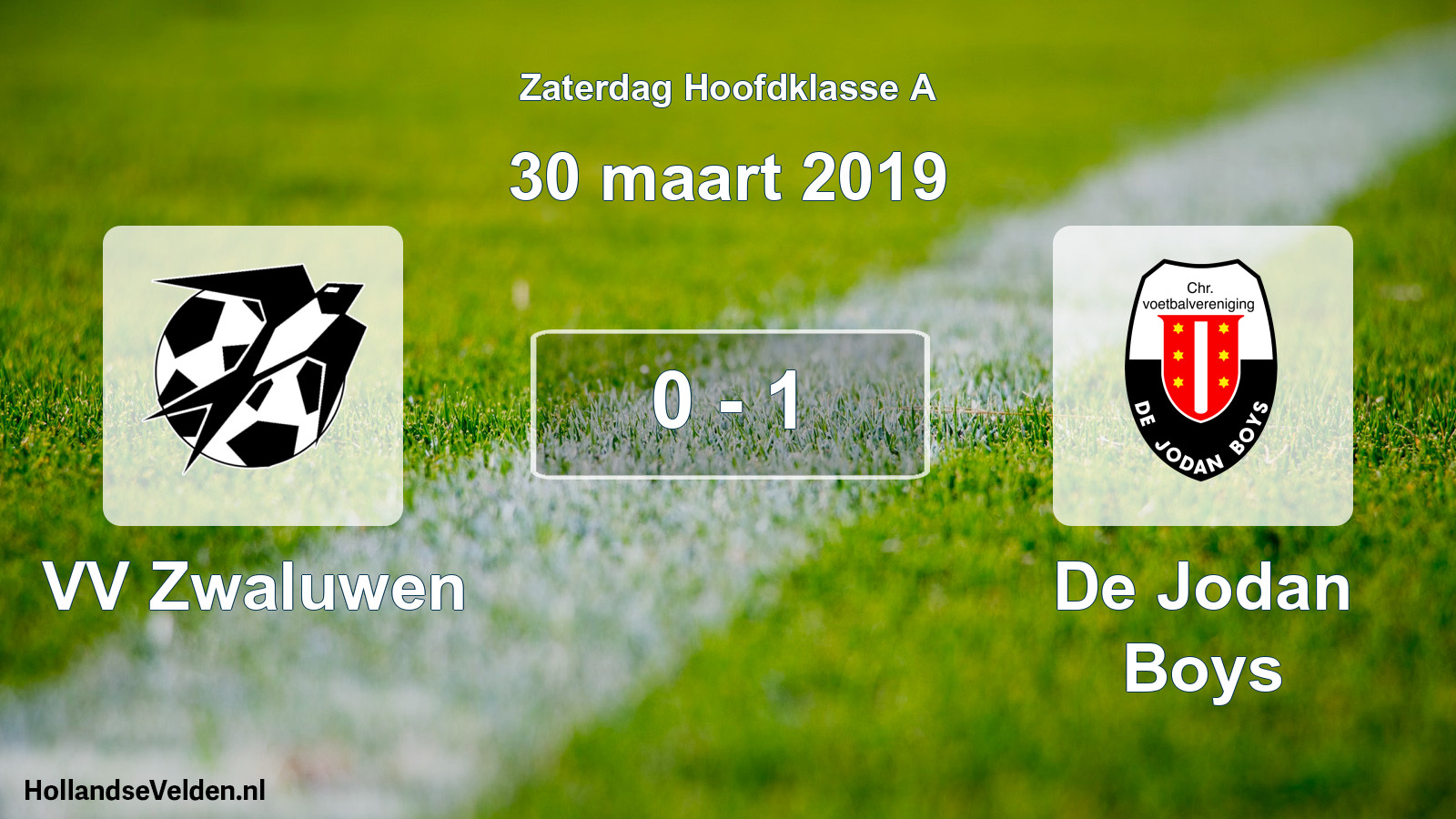 Total number of matches played: VV Zwaluwen - De Jodan Boys 0 - 1 (30 March 2019)