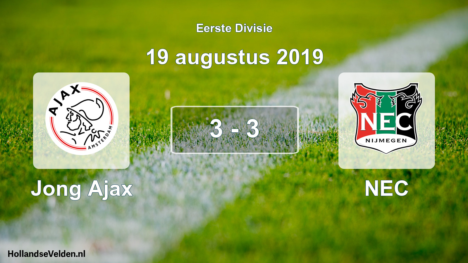 Total number of matches played: Jong Ajax - NEC 3 - 3 (19 August 2019)