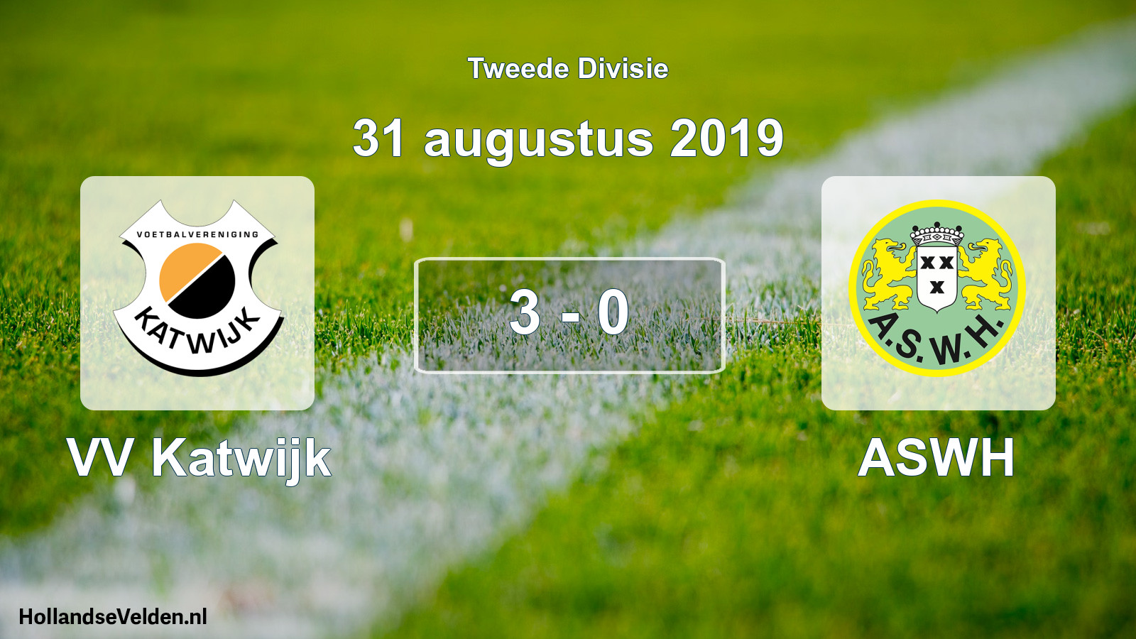Total number of matches played: VV Katwijk - ASWH 3 - 0 (31 August 2019)