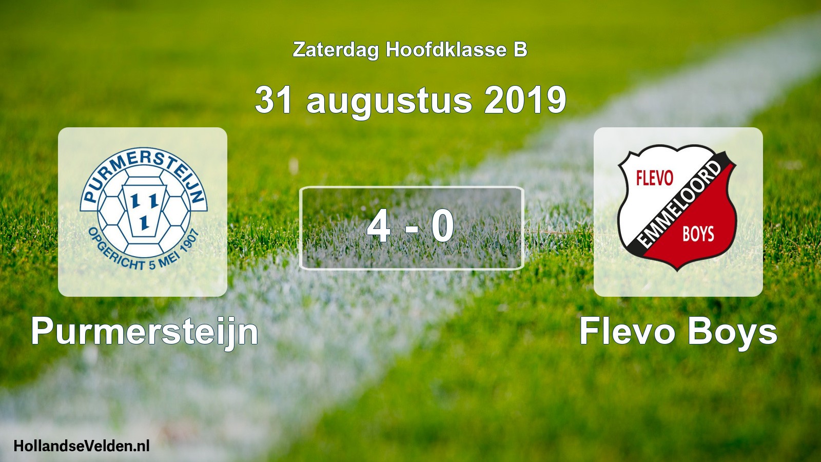 Total number of matches played: Purmersteijn - Flevo Boys 4 - 0 (31 August 2019)