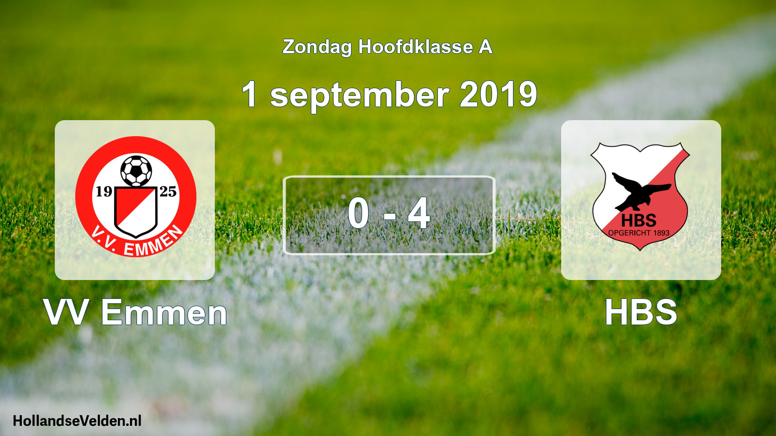Total number of matches played: VV Emmen - HBS 0 - 4 (1 September 2019)