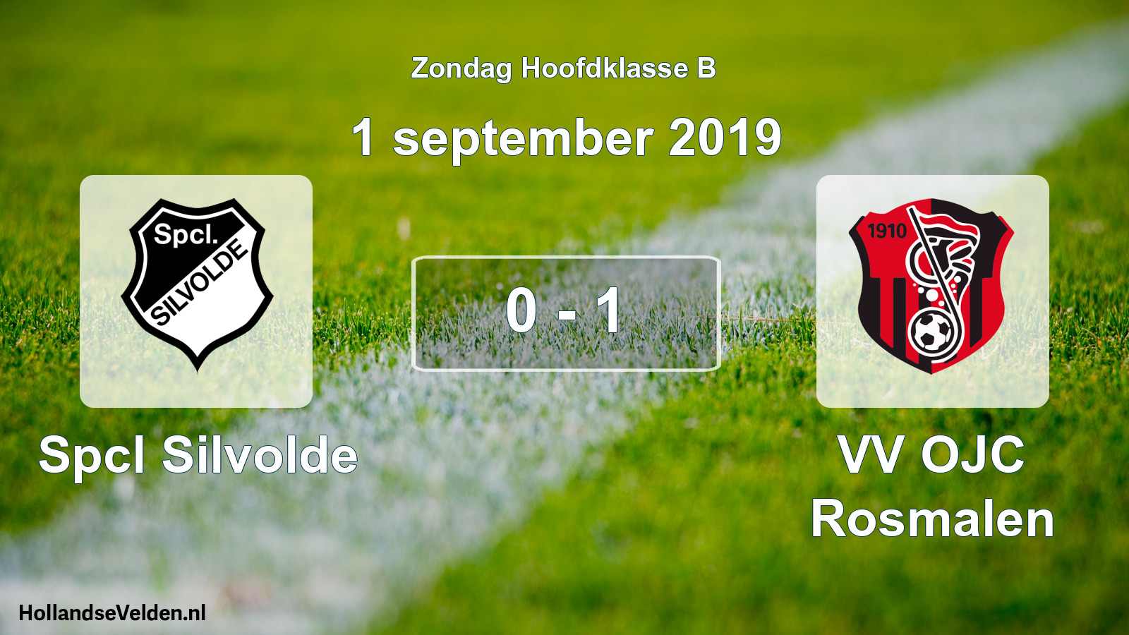 Total number of matches played: Spcl Silvolde - VV OJC Rosmalen 0 - 1 (1 September 2019)