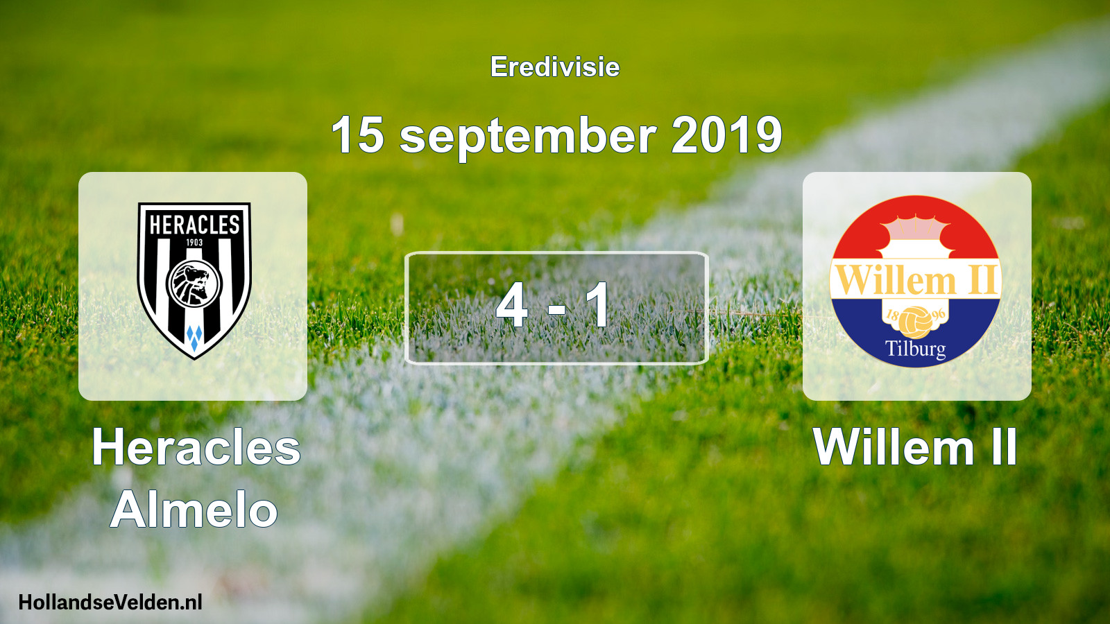 Total number of matches played: Heracles Almelo - Willem II 4 - 1 (15 September 2019)