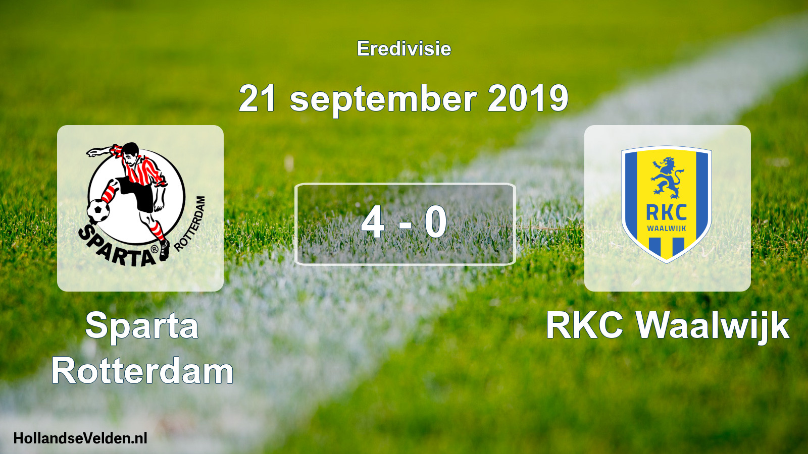 Total number of matches played: Sparta Rotterdam - RKC Waalwijk 4 - 0 (21 September 2019)