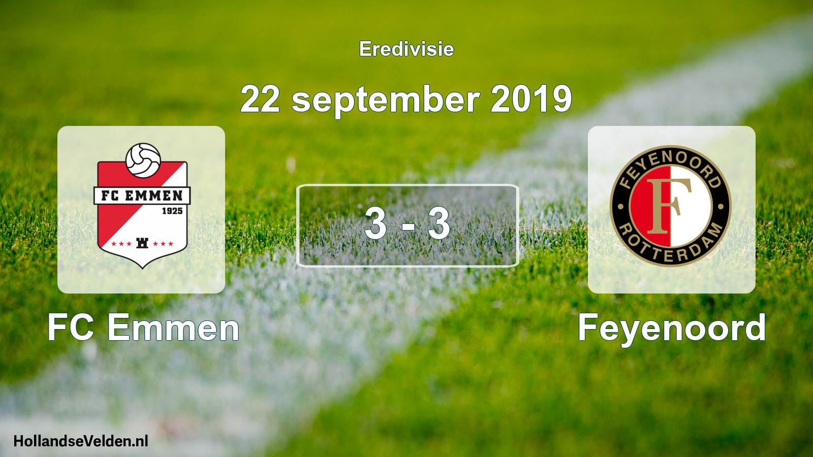 Total number of matches played: FC Emmen - Feyenoord 3 - 3 (22 September 2019)