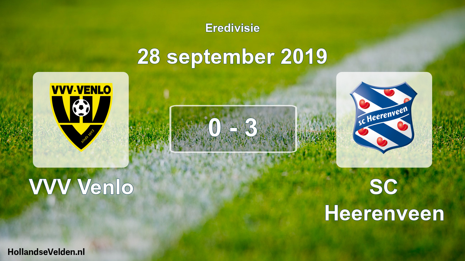 Total number of matches played: VVV Venlo - SC Heerenveen 0 - 3 (28 September 2019)