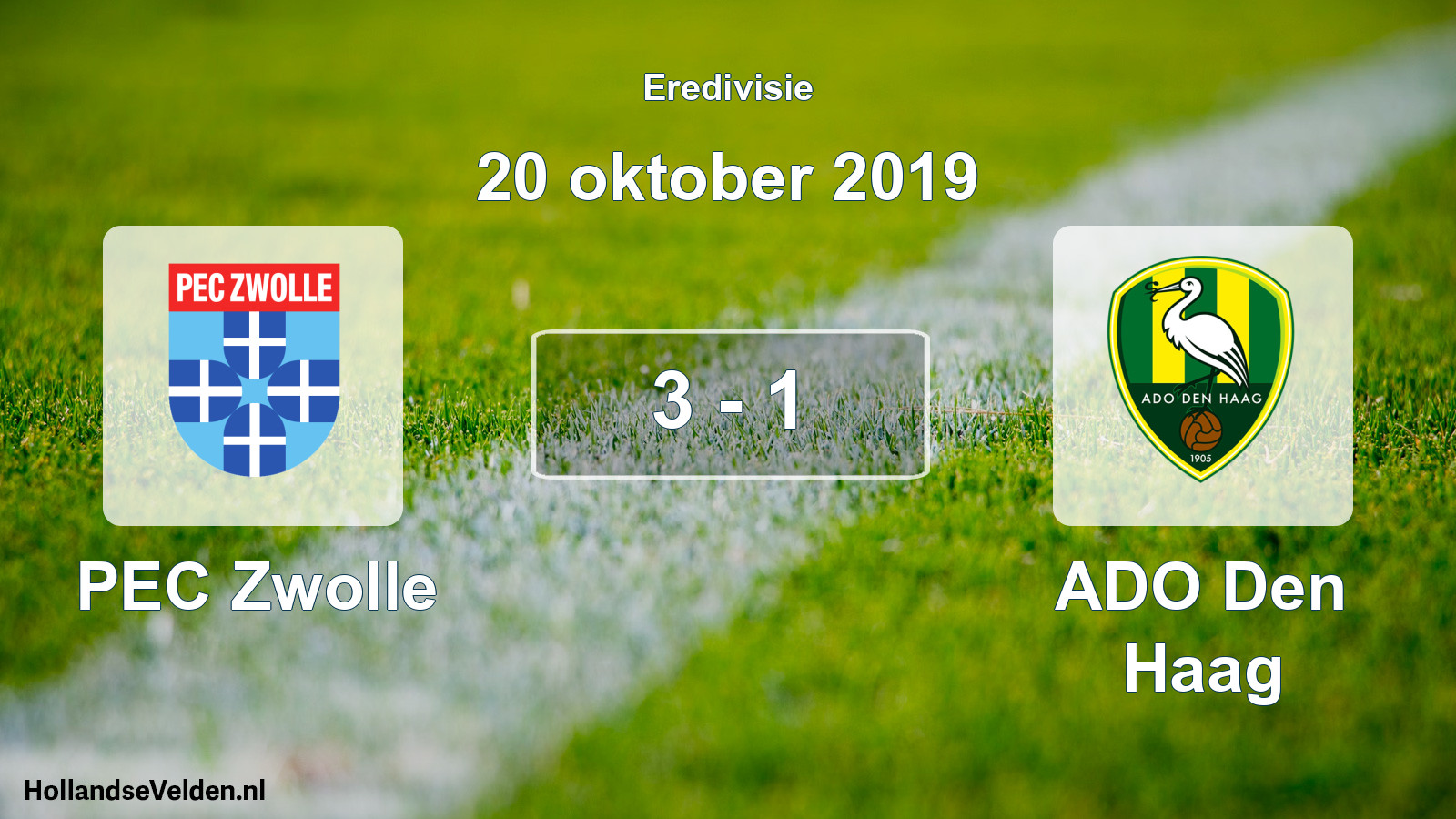 Total number of matches played: PEC Zwolle - ADO Den Haag 3 - 1 (20 October 2019)