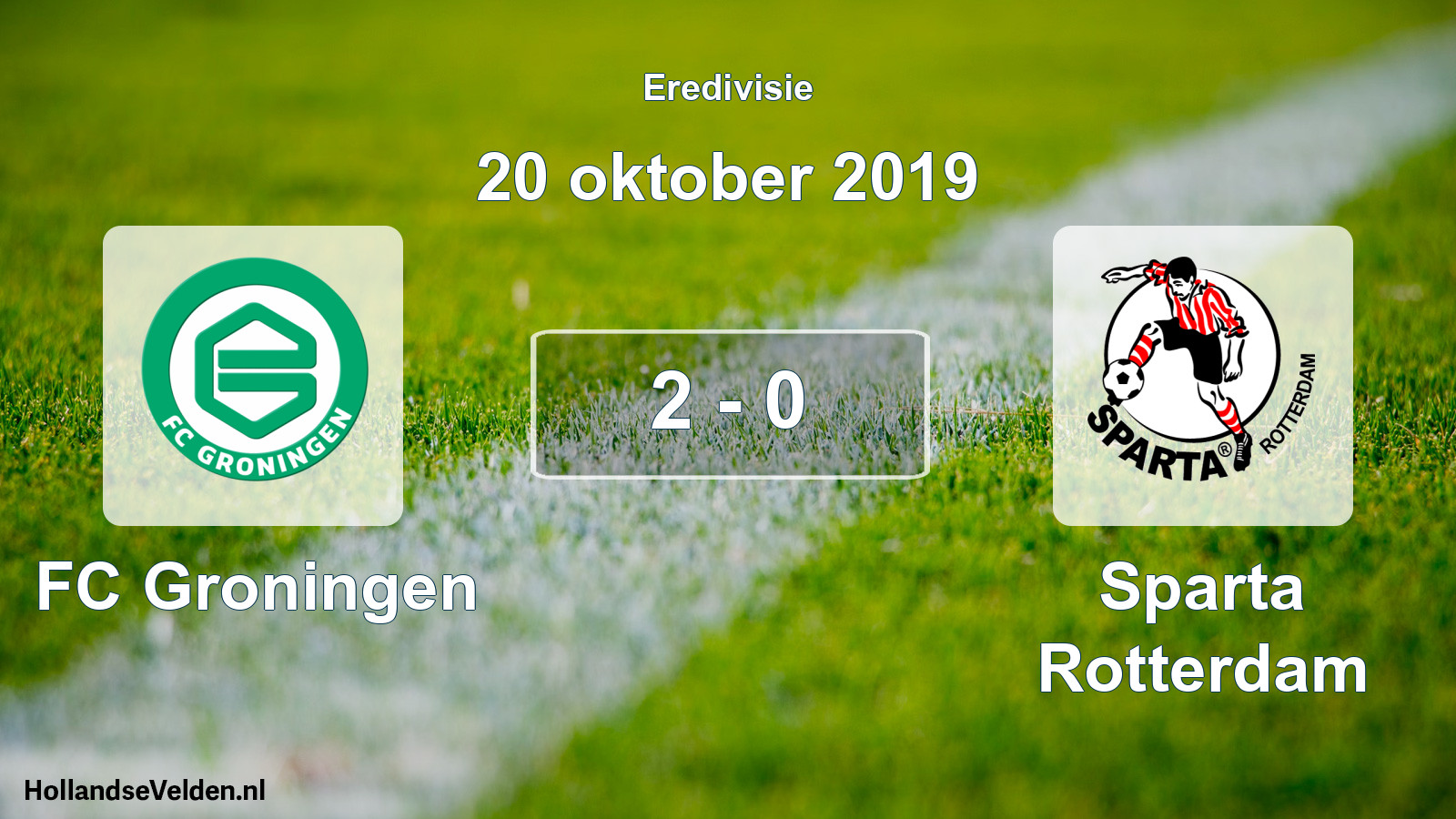 Total number of matches played: FC Groningen - Sparta Rotterdam 2 - 0 (20 October 2019)