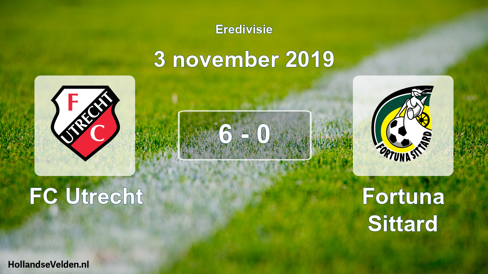 Total number of matches played: FC Utrecht - Fortuna Sittard 6 - 0 (3 November 2019)