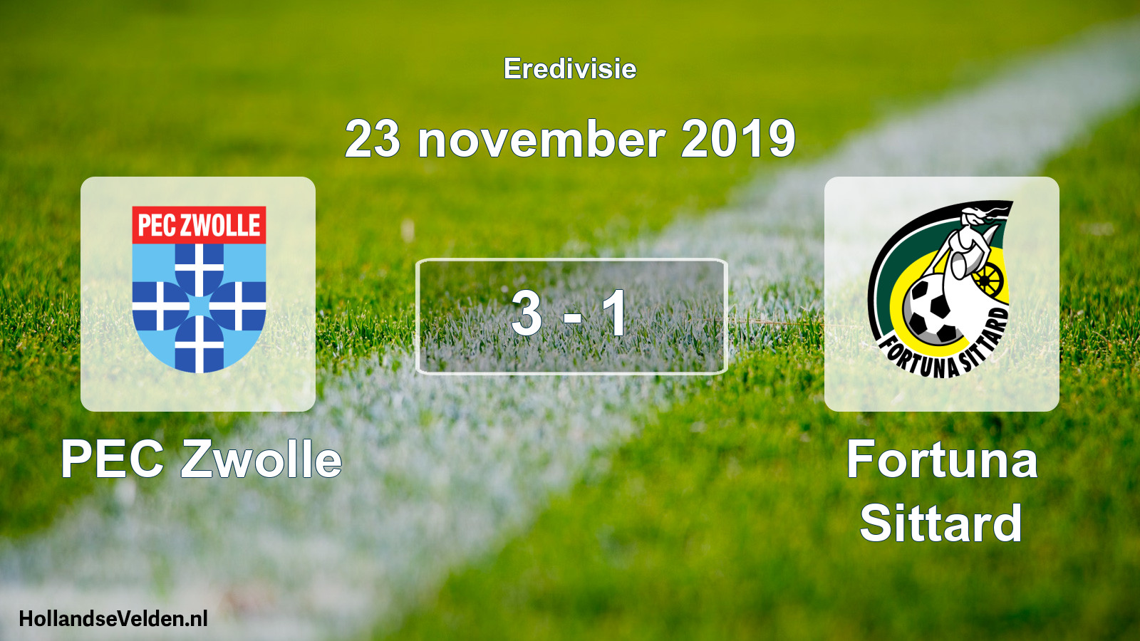 Total number of matches played: PEC Zwolle - Fortuna Sittard 3 - 1 (23 November 2019)