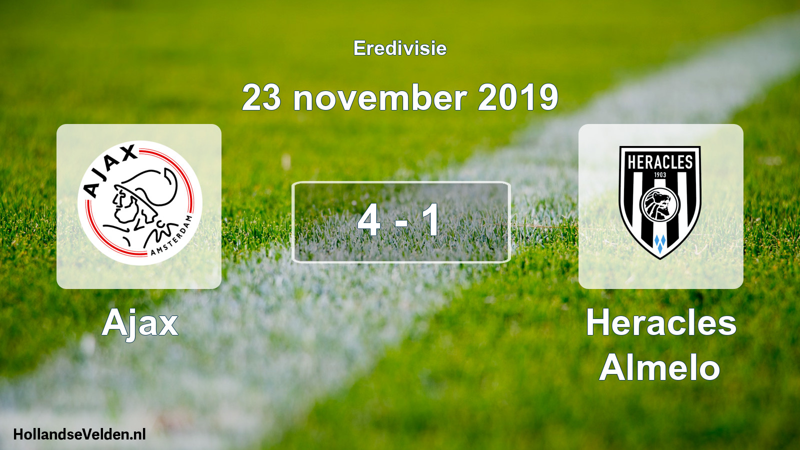 Total number of matches played: Ajax - Heracles Almelo 4 - 1 (23 November 2019)