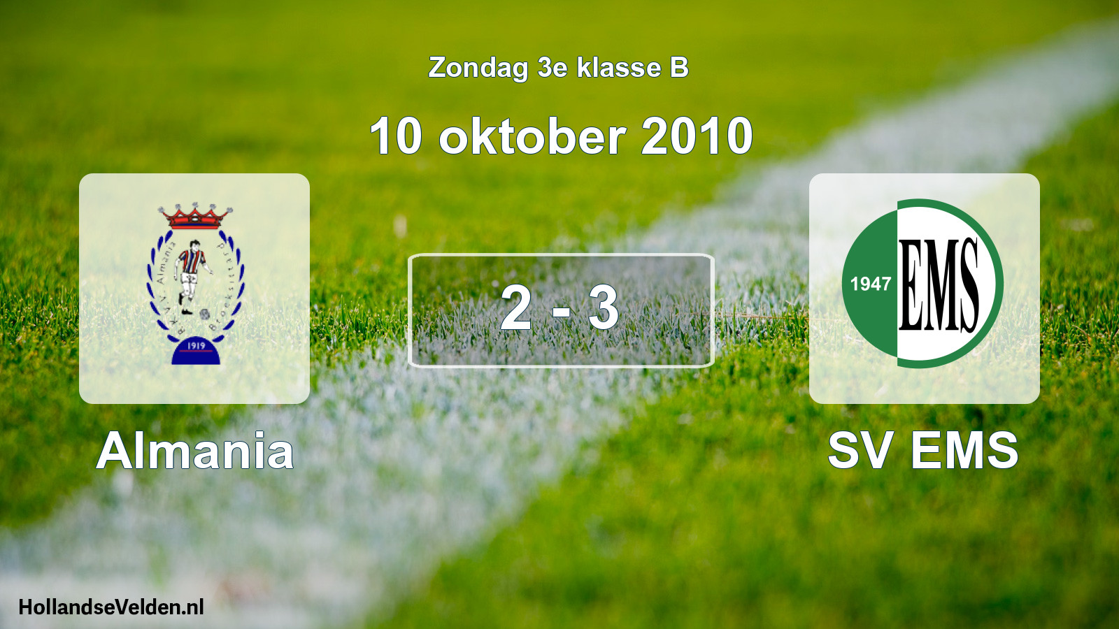 Total number of matches played: Almania - SV EMS 2 - 3 (10 October 2010)