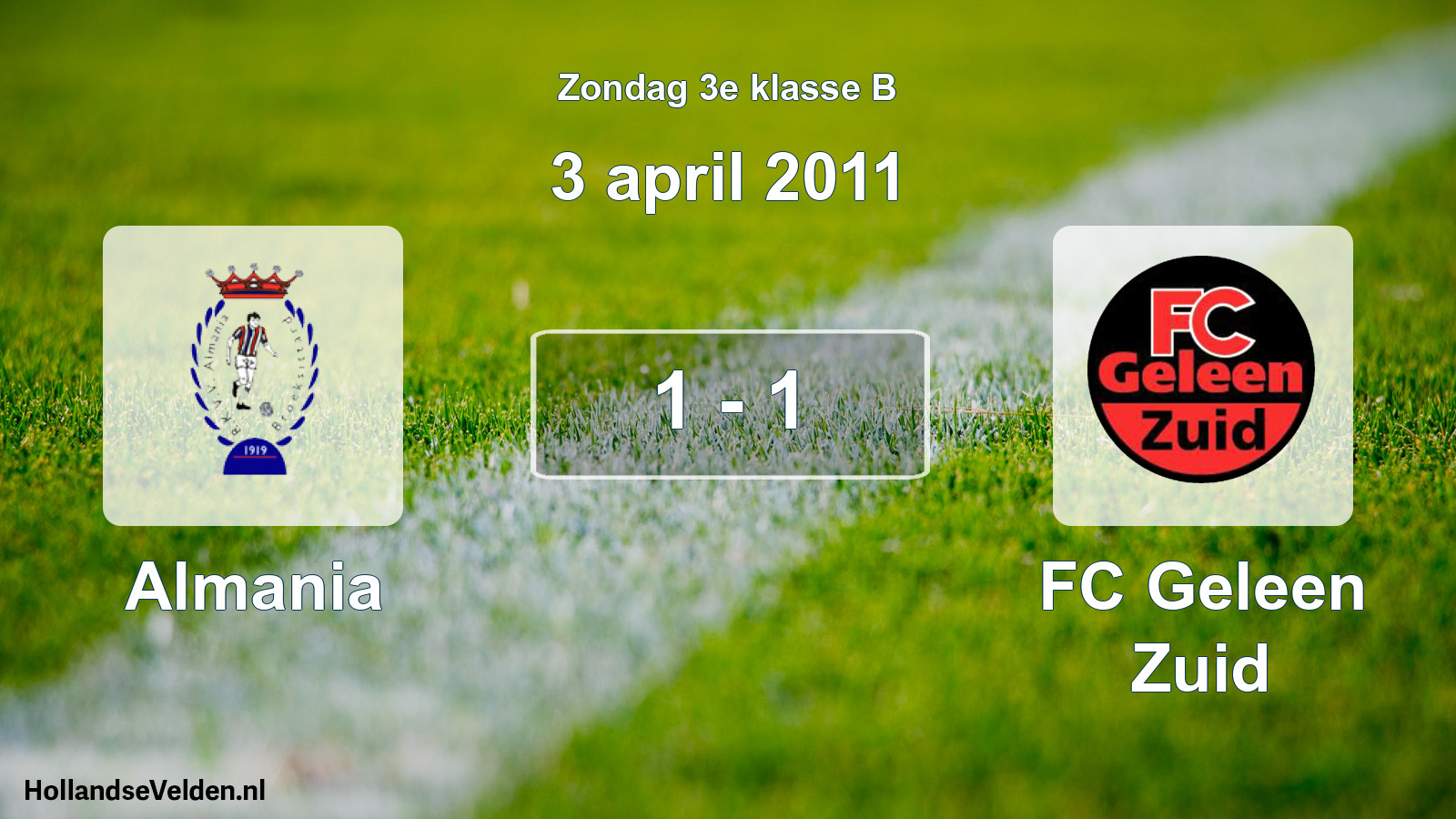 Total number of matches played: Almania - FC Geleen Zuid 1 - 1 (3 April 2011)