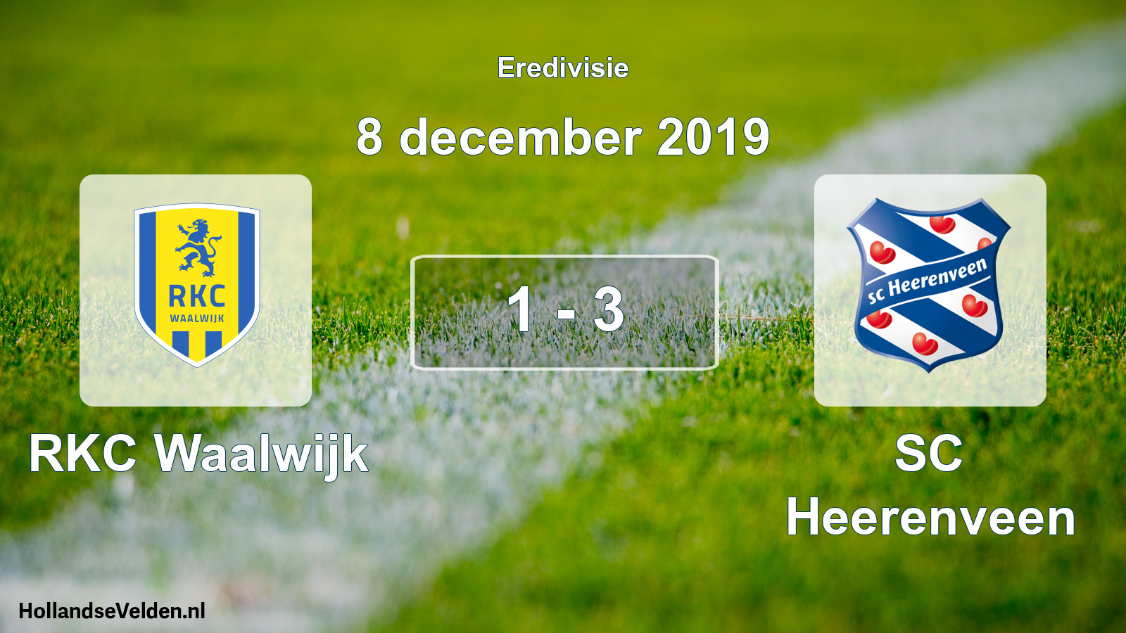 Total number of matches played: RKC Waalwijk - SC Heerenveen 1 - 3 (8 December 2019)