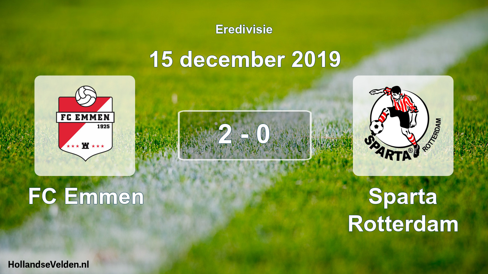 Total number of matches played: FC Emmen - Sparta Rotterdam 2 - 0 (15 December 2019)