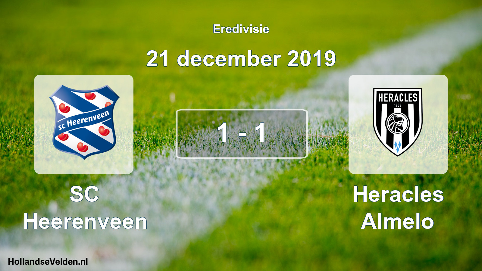 Total number of matches played: SC Heerenveen - Heracles Almelo 1 - 1 (21 December 2019)