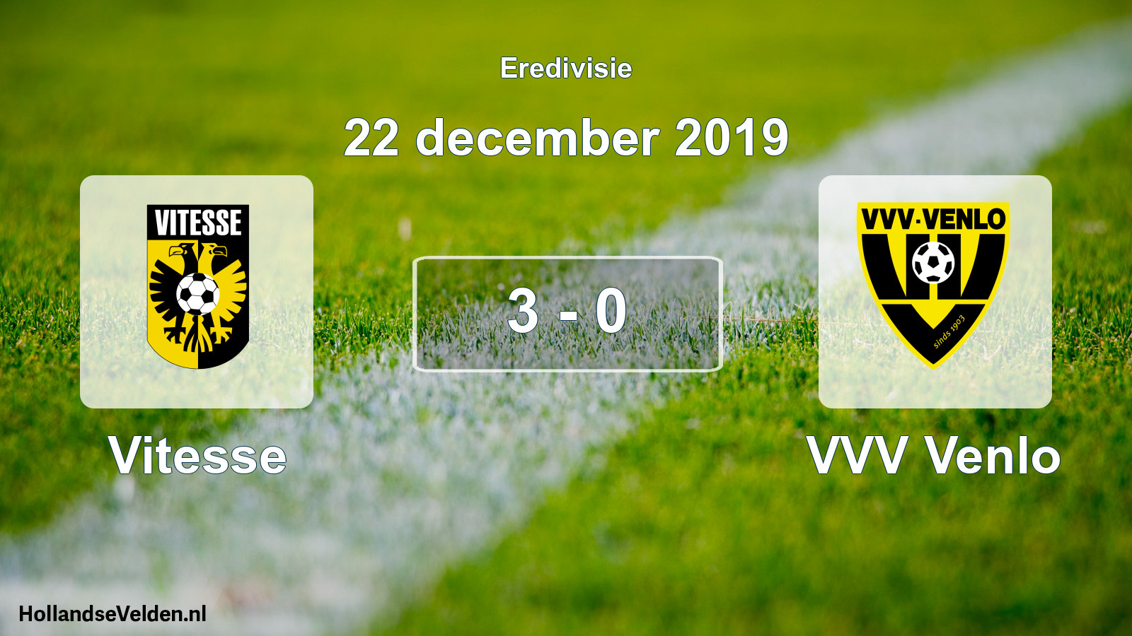 Total number of matches played: Vitesse - VVV Venlo 3 - 0 (22 December 2019)