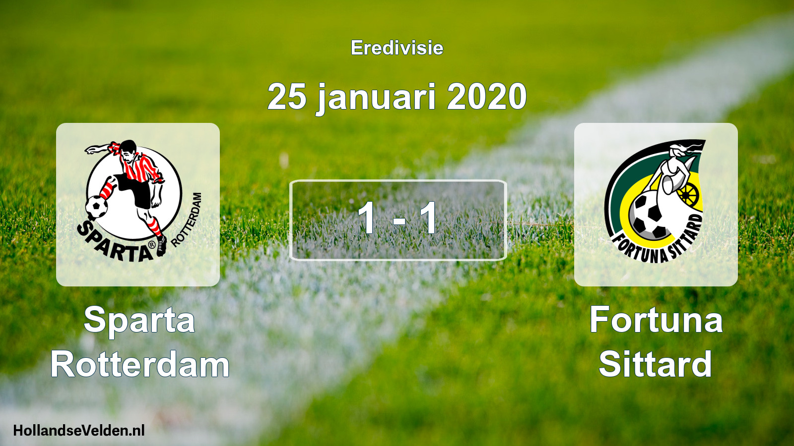 Total number of matches played: Sparta Rotterdam - Fortuna Sittard 1 - 1 (25 January 2020)