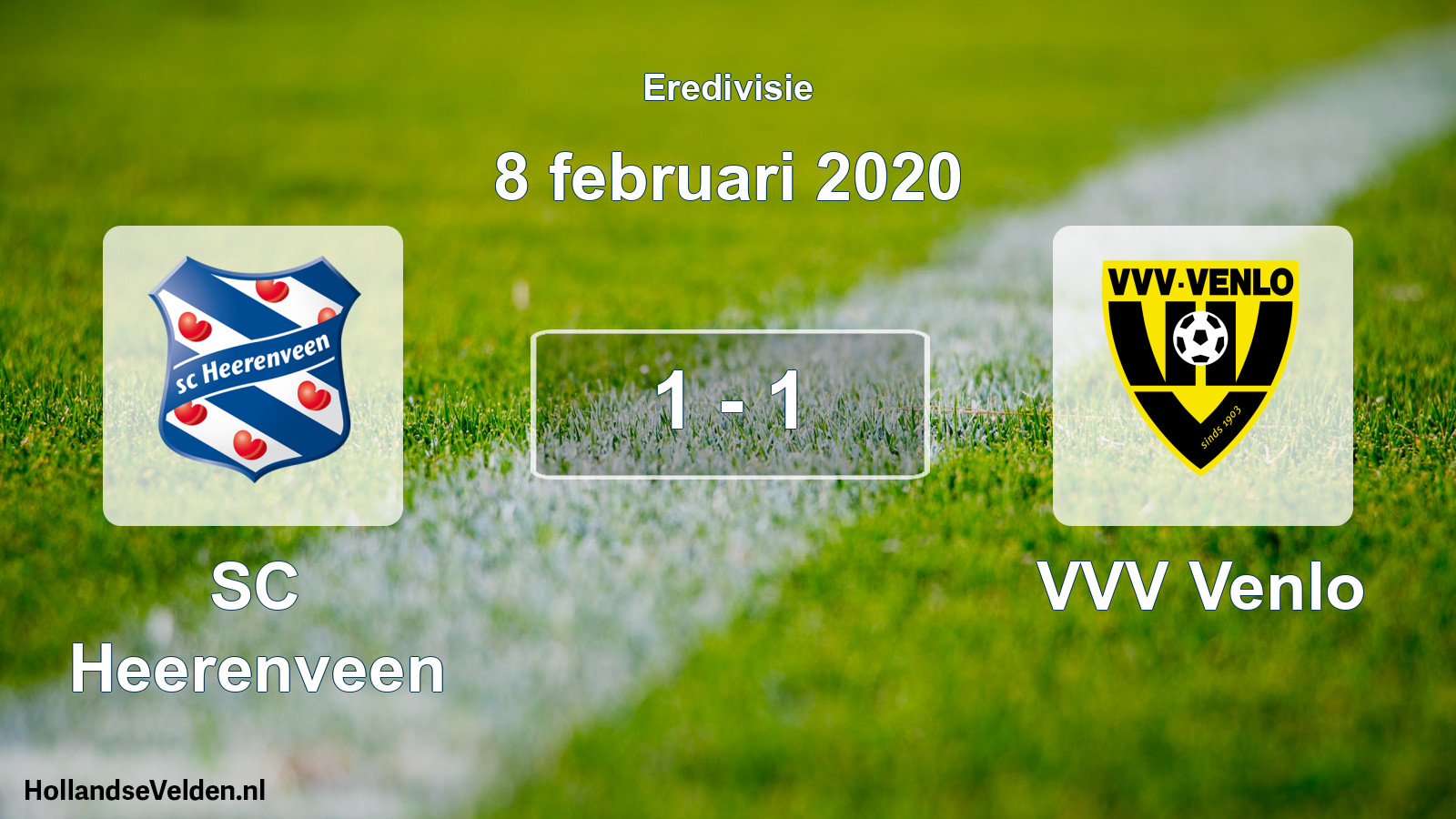 Total number of matches played: SC Heerenveen - VVV Venlo 1 - 1 (8 February 2020)