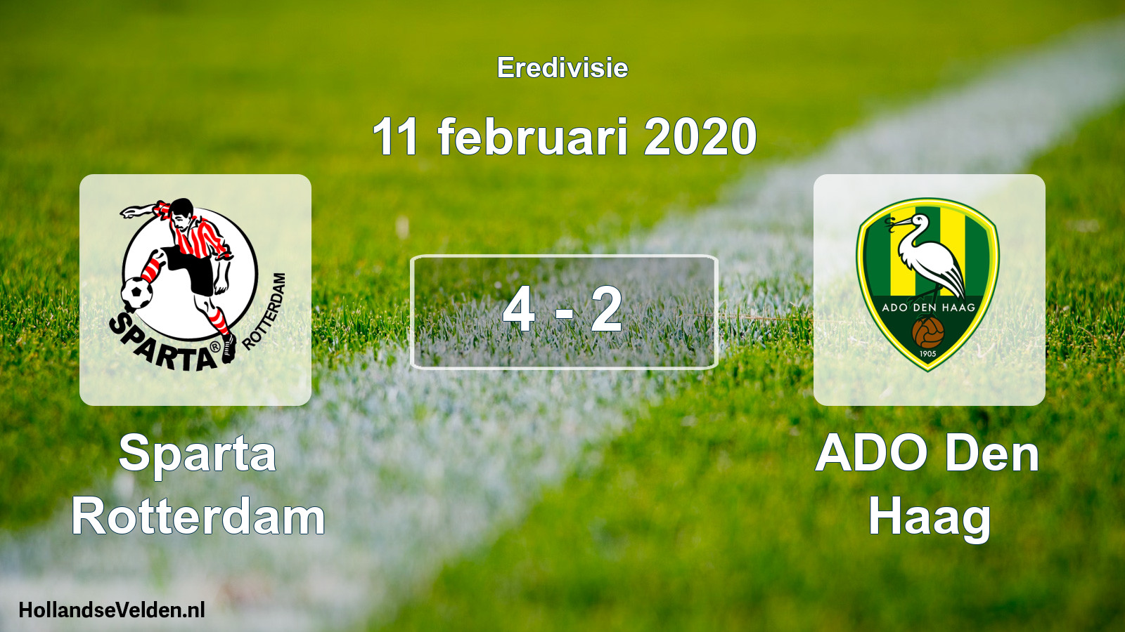 Total number of matches played: Sparta Rotterdam - ADO Den Haag 4 - 2 (11 February 2020)