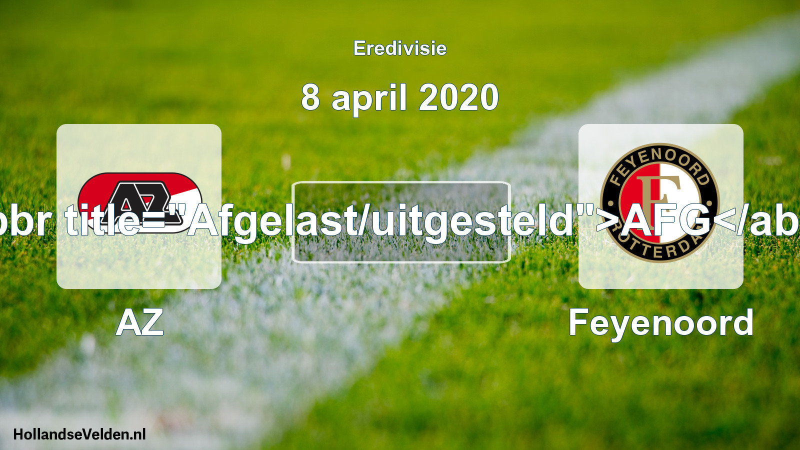 Scheduled Match: AZ - Feyenoord (8 April 2020)