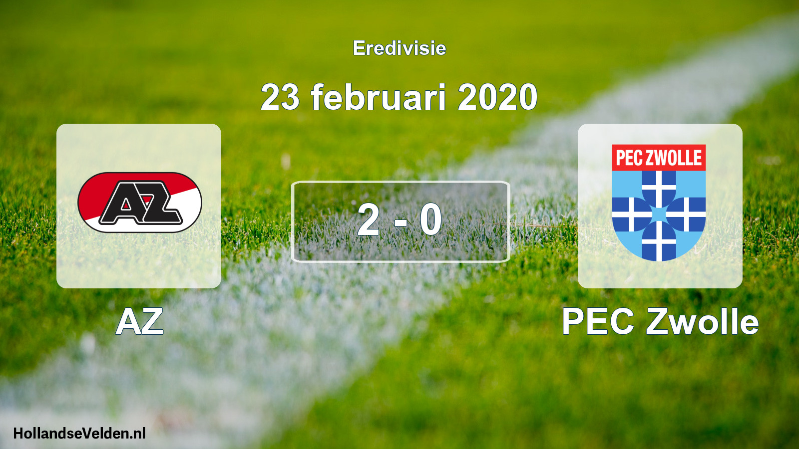 Total number of matches played: AZ - PEC Zwolle 2 - 0 (23 February 2020)