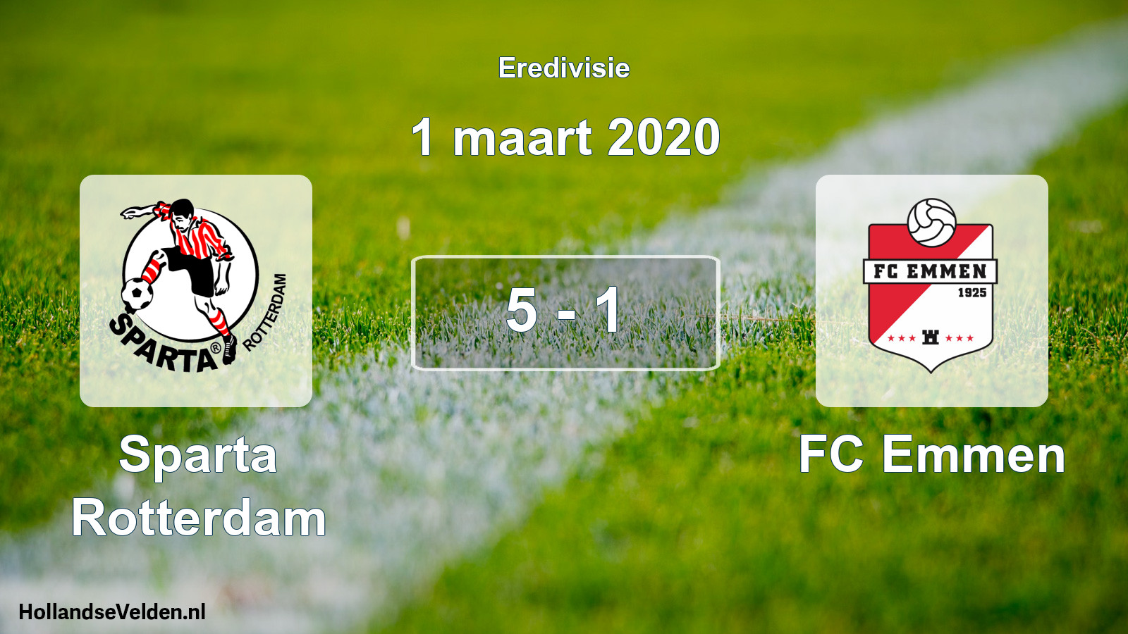 Total number of matches played: Sparta Rotterdam - FC Emmen 5 - 1 (1 March 2020)