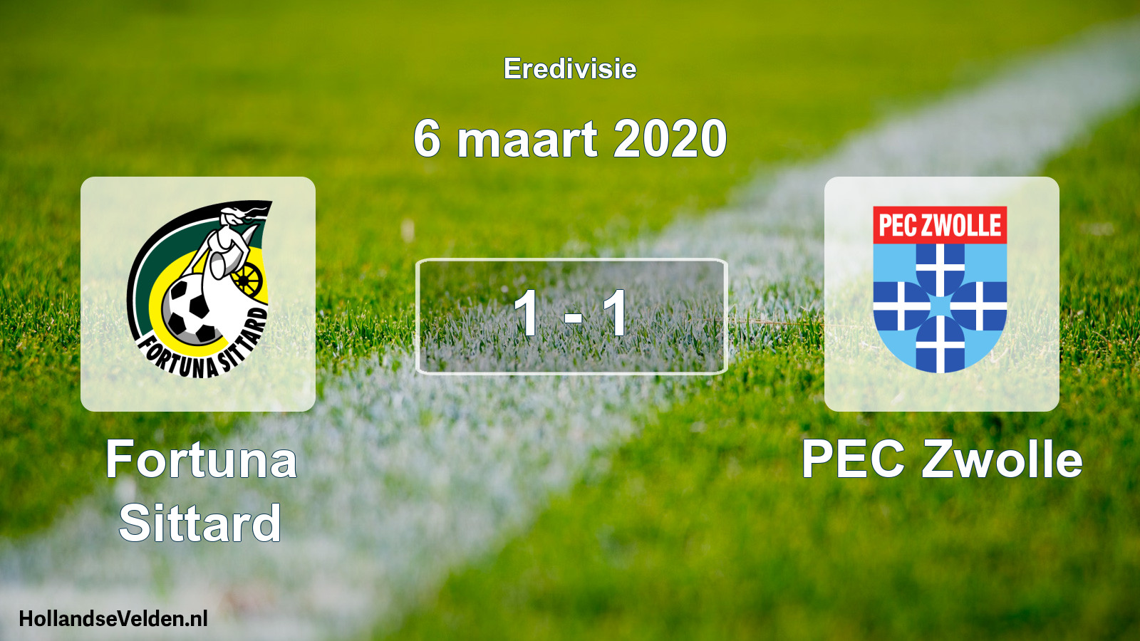 Total number of matches played: Fortuna Sittard - PEC Zwolle 1 - 1 (6 March 2020)