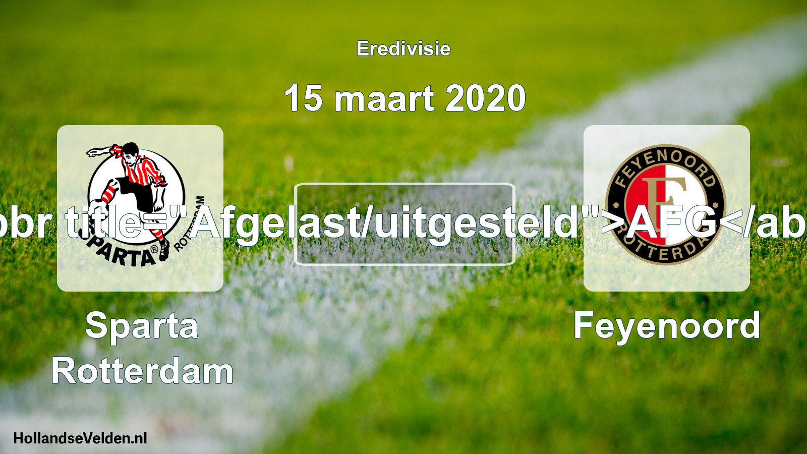 Scheduled Match: Sparta Rotterdam - Feyenoord (15 March 2020)
