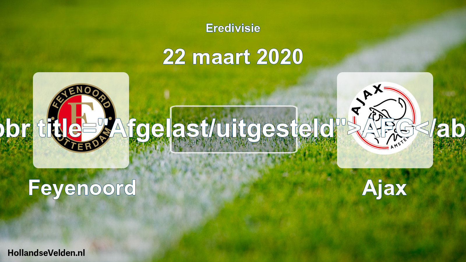 Scheduled Match: Feyenoord - Ajax (22 March 2020)