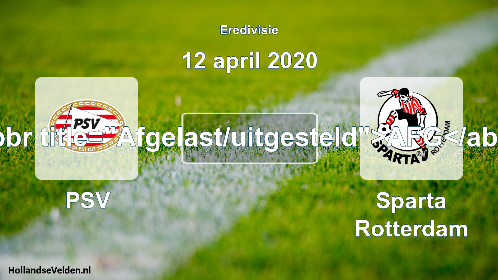 Scheduled Match: PSV - Sparta Rotterdam (12 April 2020)