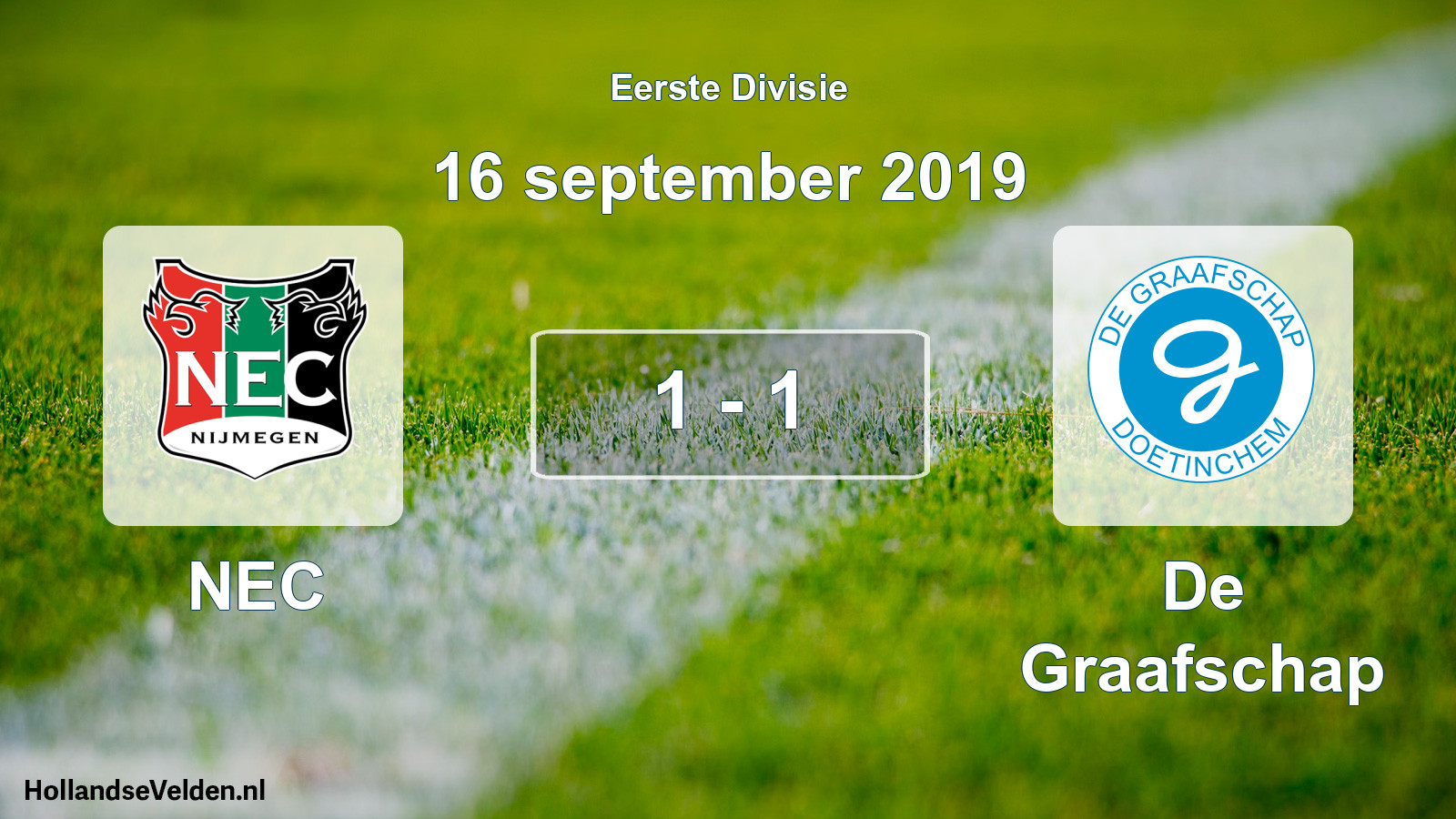 Total number of matches played: NEC - De Graafschap 1 - 1 (16 September 2019)