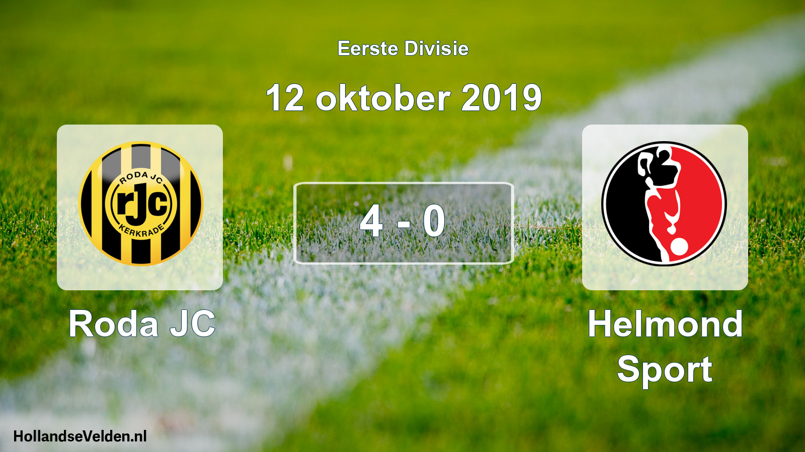 Total number of matches played: Roda JC - Helmond Sport 4 - 0 (12 October 2019)
