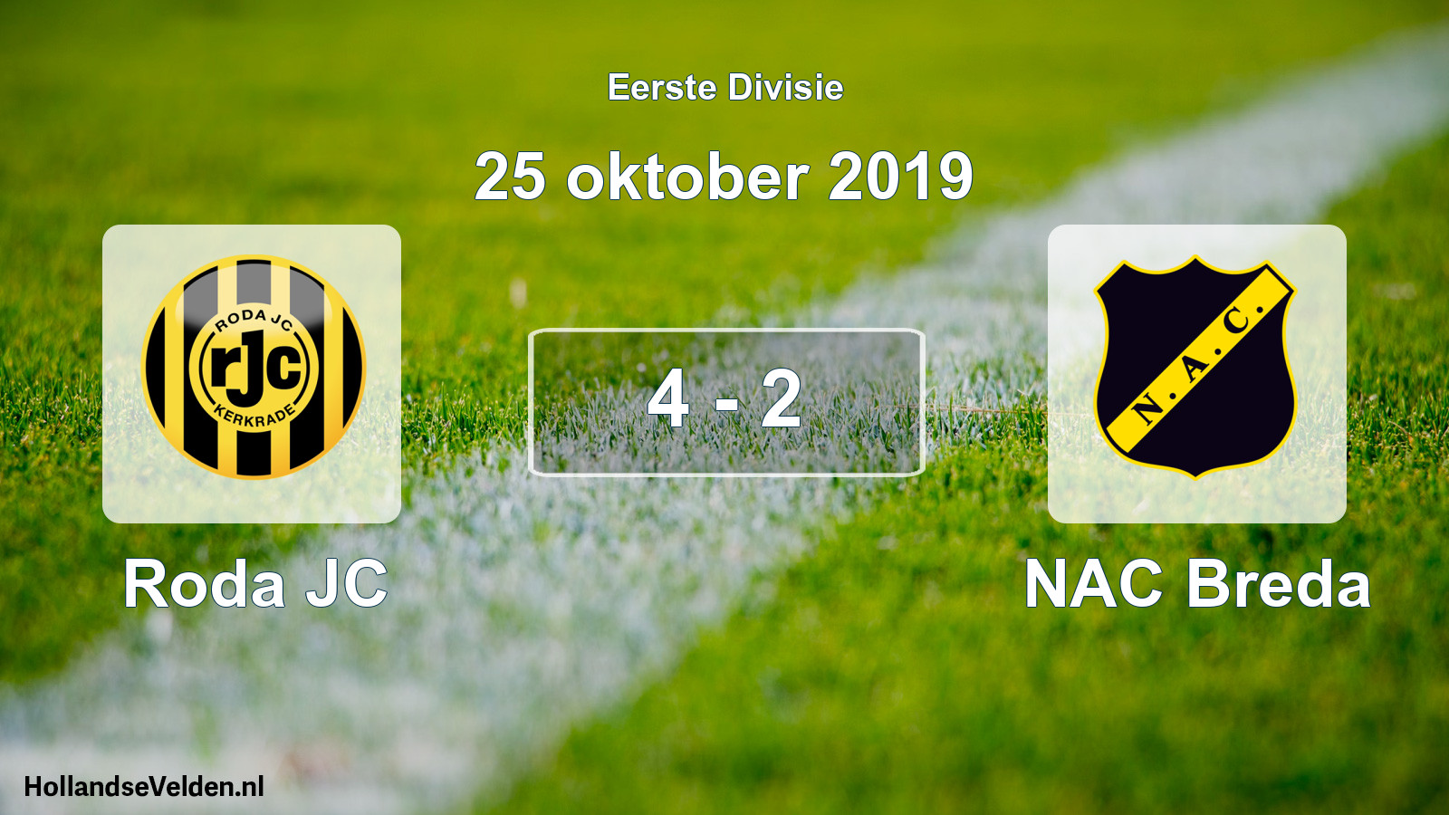 Total number of matches played: Roda JC - NAC Breda 4 - 2 (25 October 2019)